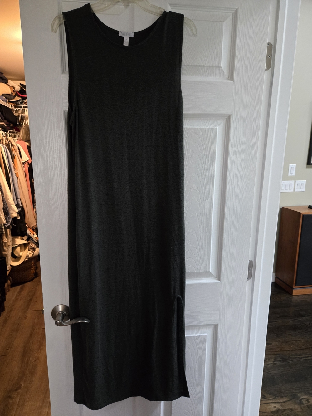 Sleeveless Dark Green Linen Maxi Dress